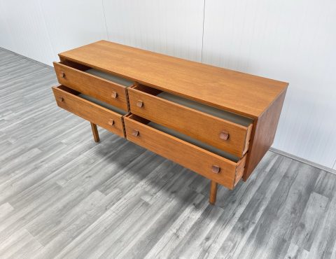compact vintage teak 4 drawer mid century sideboard