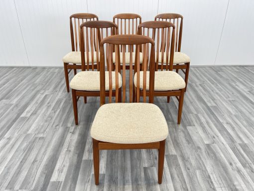 danish mid century teak dining chairs by dyrlund