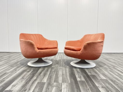 pair mid century swivel chairs by swedfurn