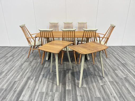 ercol dining set in farrow and ball french gray