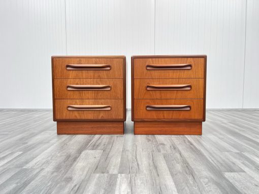 pair of mid century g plan bedside drawers