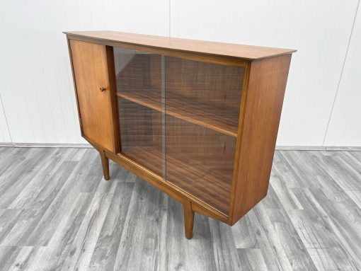 teak mid century glazed cabinet