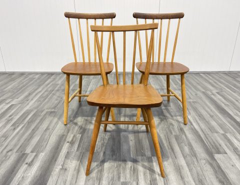 3 mid century dining chairs