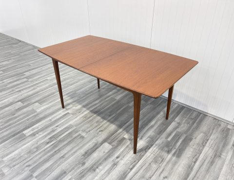 extending mid century teak dining table by mcintosh