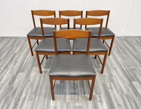 6 mid century teak dining chairs by mcintosh